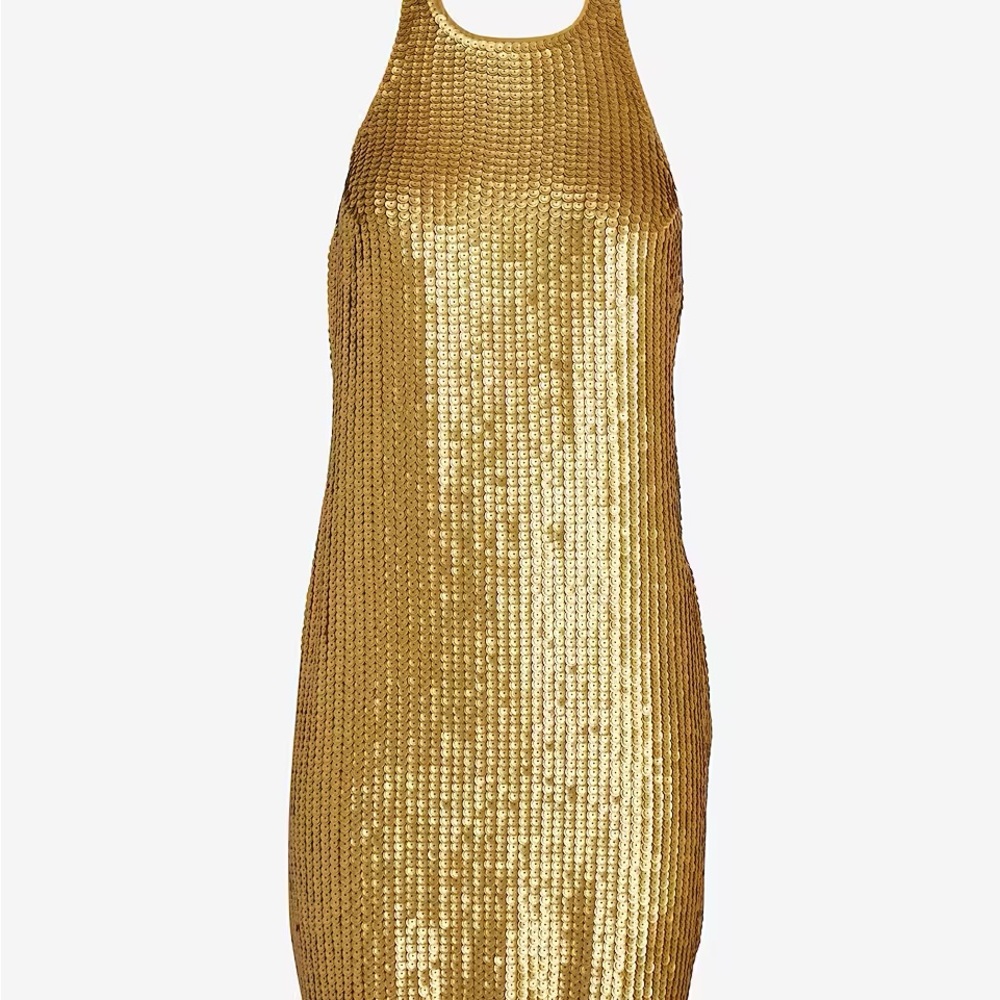 Gold sequined halter top Size M worn once dress